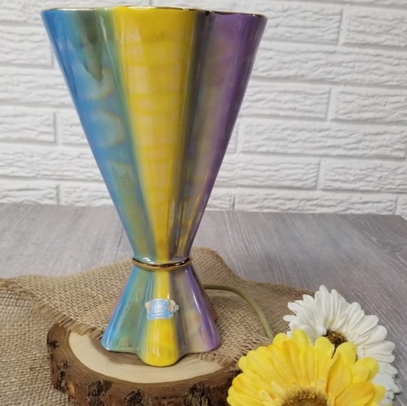 ๐HP๐Stunning Italian rainbow luster glaze vase๐ - Picture 9 of 16